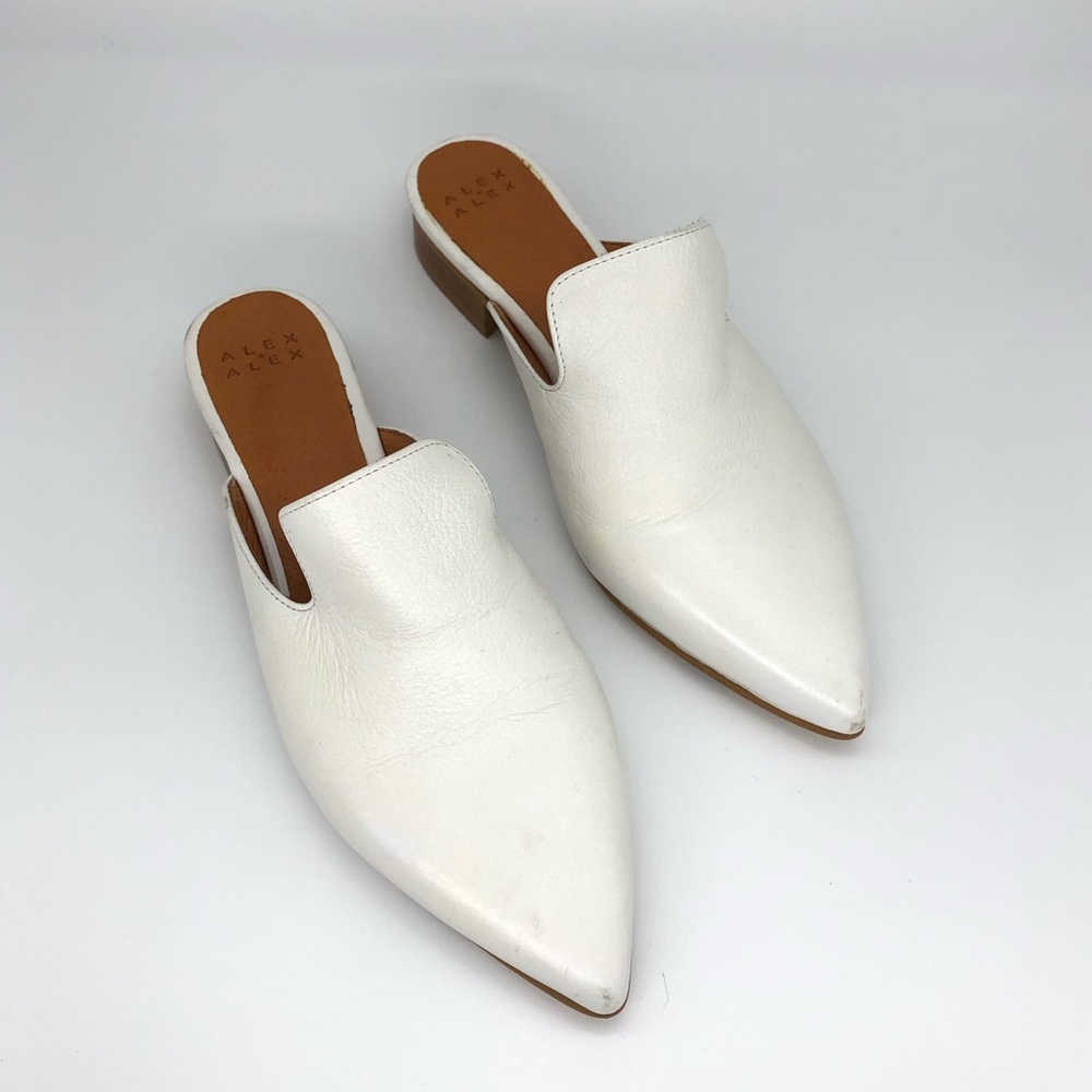 Alex + Alex Pointed Mules In White - image 6
